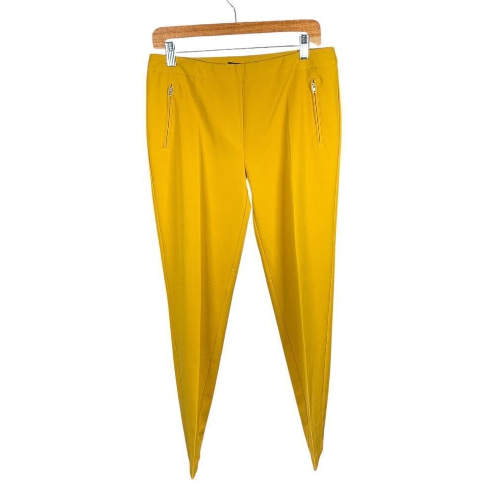 Zac & Rachel Mustard Yellow Pull On Slacks Straight Leg Ankle Pants NWOT Size 8